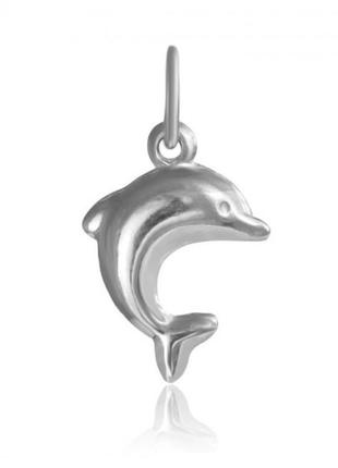 Подвес кулон дельфин серебряный