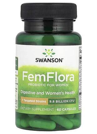 Swanson femflora probiotic for women 9.8 billion cfu 60 капсул