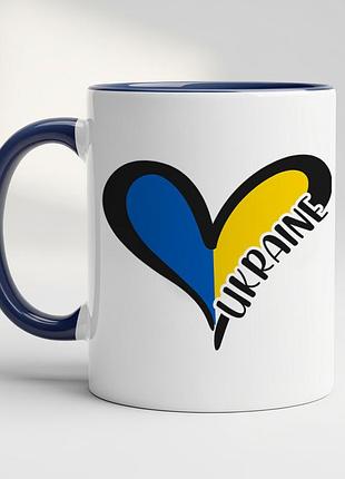 Патриотическая чашка с принтом - "ukraine" кобальт