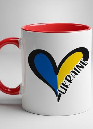 Патріотична чашка з принтом - "ukraine" червоний