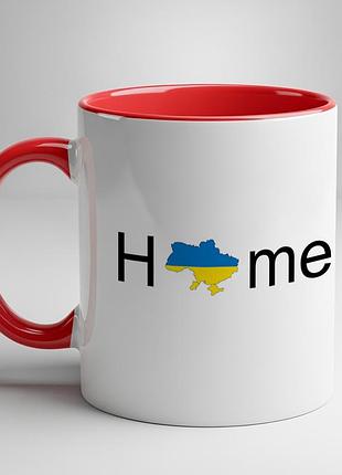 Чашка с патриотическим принтом - "home" красный