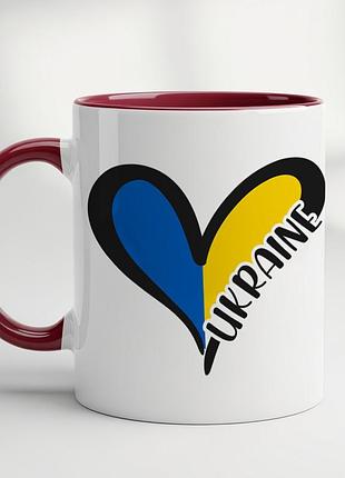 Патриотическая чашка с принтом - "ukraine" бордовый
