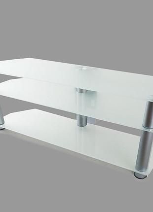 Тумба тв зі скла 1250х350х569 commus мерідіан mx satin alm біла