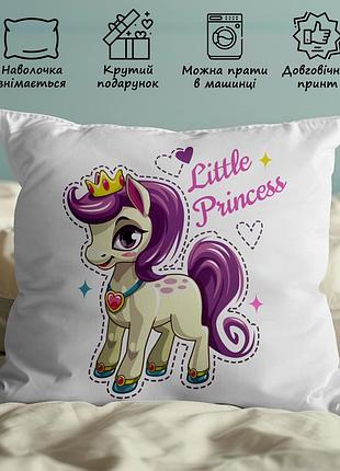 Дитяча подушка з принтом: "little princess" 45х45