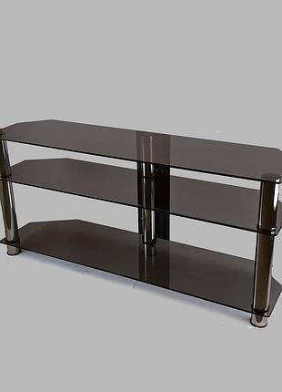 Тумба тв из стекла 1250х350х569 commus меридиан mx bronza chr коричневая