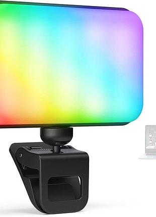 Накамерный rgb led свет (селфи лампа) neewer n6c на прищепке, 1000mah