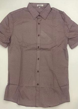 Мужская приталенная рубашка с коротким рукавом. плотное, отличного качества распродаж, возможно опт