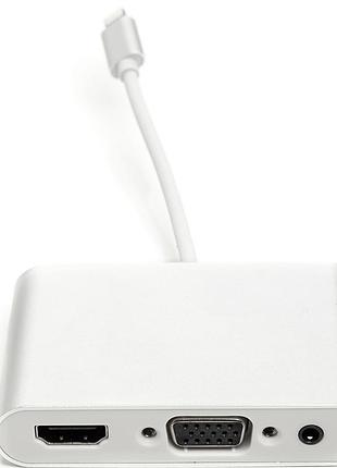Перехідник powerplant lightning (m) - hdmi, vga, 3.5 мм (f)