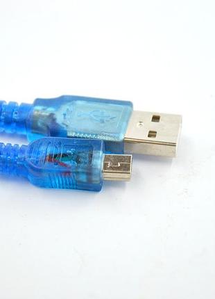 Кабель usb v3/mini usb 0.3m (силіконовий) blue