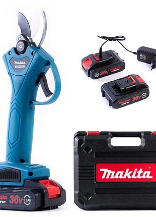 Бесщеточный аккумуляторный секатор makita dup52bl (36v, 5ah) аб секатор макита садовый электросекатор 30 мм