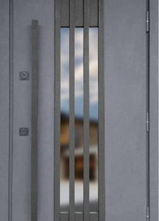Вхідні двері метал/мдф референс склопакет антрацит/ білі 860/960х2040х95 ліве/праве