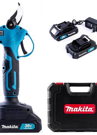 Безщітковий акумуляторний секатор makita dmt65bl (36v, 5 ah) садовий акб секатор макіта з дисплеєм 30 мм