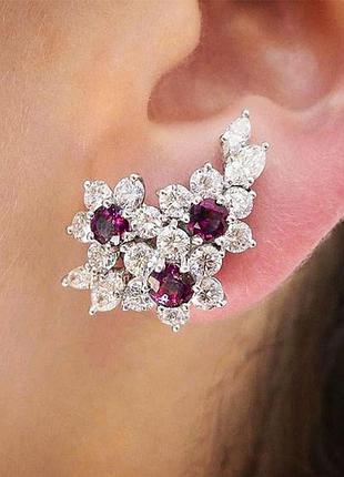 Серьги женские с цирконами