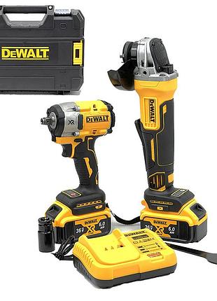 Набор 2в1 dewalt 36v, 6а/ч (гайковерт dcf922 + болгарка dcg413) аккумуляторный набор ушм + гайковерт