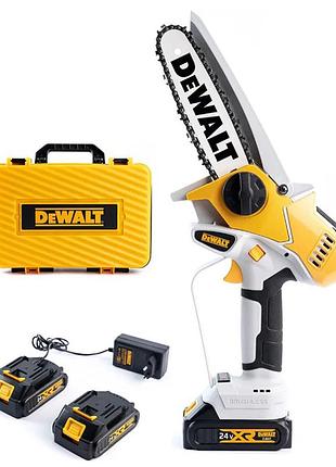 Безщіткова акумуляторна ланцюгова мініпила dewalt dcm2000 (24v, 5ah) пила деволт із шиною 15 см