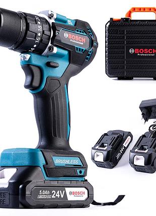 Бесщеточный аккумуляторный ударный шуруповерт bosch gsr-120li pro (24v, 5ah) мощная дрель-шуруповерт бош