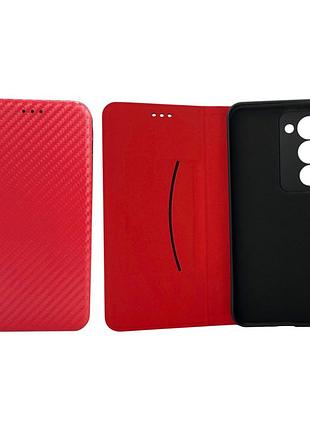 Чехол книжка для телефона xiaomi redmi 15 4g 171mm fiber на магните с функцией подставки и карманом для карт red 4you