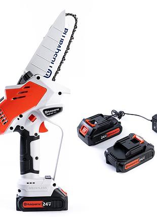Безщіткова акумуляторна пила husqvarna 85ixp kit (24v, 5ah) 15 см мініпила хускварна з подаванням мастила