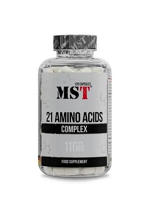 Аминокислоты mst 21 amino acids 1100 mg, 120 капс