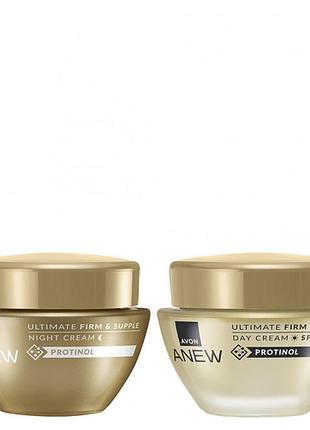Набір avon anew “пружність та еластичність” (денний крем 50 мл + нічний крем 50 мл) | догляд для сяючої та пружної шкіри