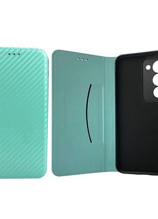 Чехол книжка для телефона xiaomi redmi 15 4g 171mm fiber на магните с функцией подставки и карманом для карт light green 4you
