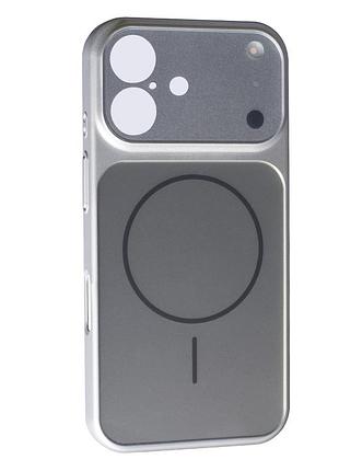 Чехол силиконовый магнитный с магсейф для iphone 16promax silicone iphone 17 style with magsafe silver