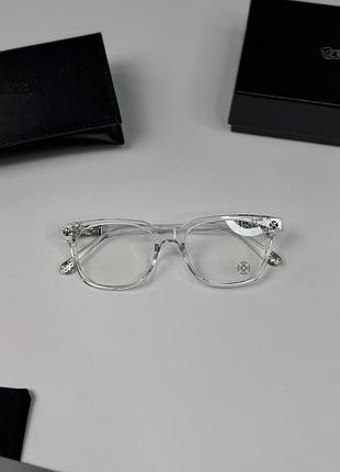 Классические очки chrome hearts с защитой от синего света черные и прозрачные очки хром хартс с uv-защитой и полным комплектом белый