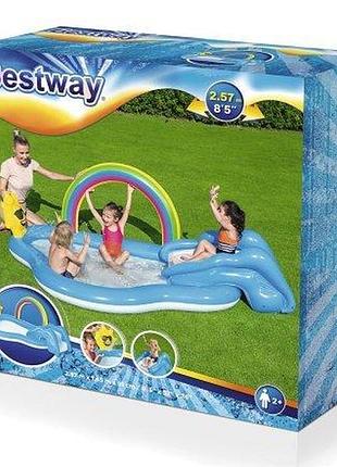 Детский надувной бассейн bestway 2.57 м; игровой центр с разбрызгивателем