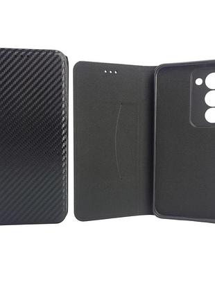 Чехол книжка для телефона xiaomi redmi 15 4g 171mm fiber на магните с функцией подставки и карманом для карт black 4you