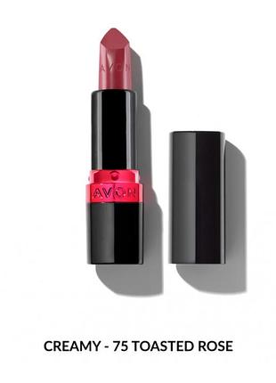 Увлажняющая кремовая губная помада avon "ультра" 75 тропический розовый ( 75 toasted rose) 3,6г