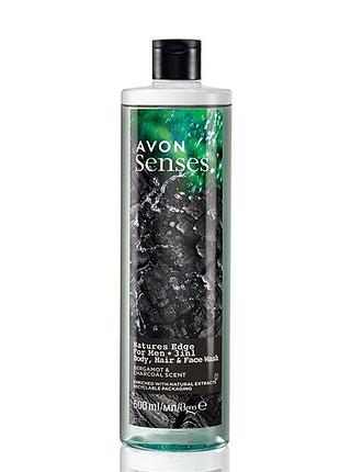 Гель для душа 3-в-1, шампунь и средство для умывания avon «сила природы», 500 мл – для мужчин