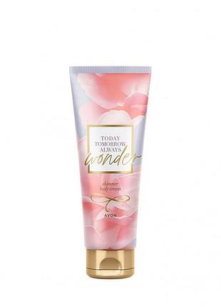 Парфумований крем для тіла з ефектом мерехтіння avon tta wonder, 125 мл