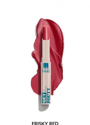 Губная помада avon color trend кремовая с сатиновым финишем | игривый красный (frisky red) 1.8 г