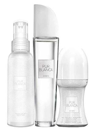Жіночий парфумований набір 3-в-1 avon pur blanca для неї