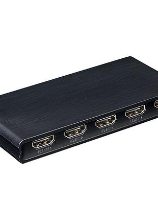 Коммутатор powerplant hdmi 2.0 5х1 с ик-пультом дистанционного управления (hdsw5x1)