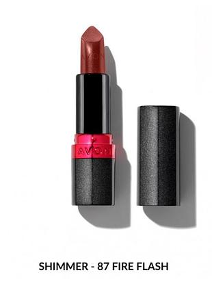Увлажняющая мерцающая губная помада avon "ультра" 87 огненная вспышка (87 fire flash) 3,6г