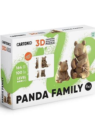 3d пазл картонный cartonic panda family мама и сын 264 детали
