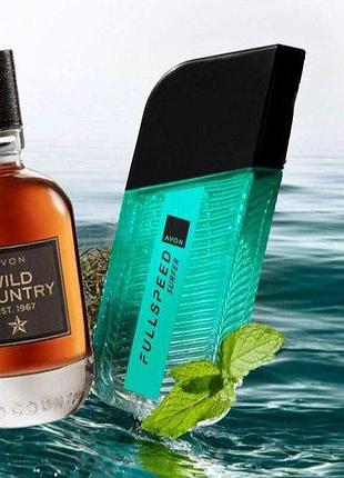 Набір чоловічих туалетних вод avon wild country 75 мл + avon full speed surfer 100 мл