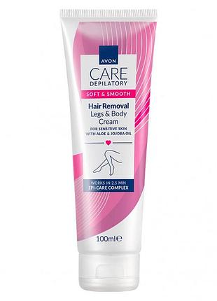 Крем-депилятор для ног и тела avon «мягкость и гладкость» с алоэ вера и маслом жожоба