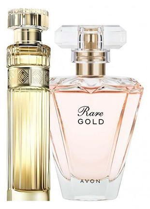 Подарочный парфюмерный набор avon для нее rare gold 50 мл + premiere luxe 50 мл