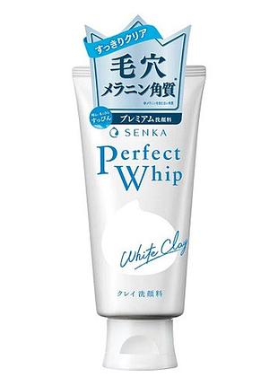 Очисна піна shiseido senka з білою глиною й гіалуроновою кислотою