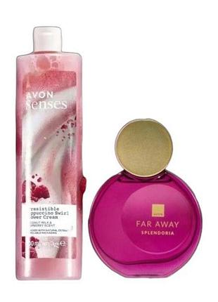 Подарочный набор avon far away splendoria 2-в-1: парфюмная вода 50 мл + крем-гель для душа 500 мл