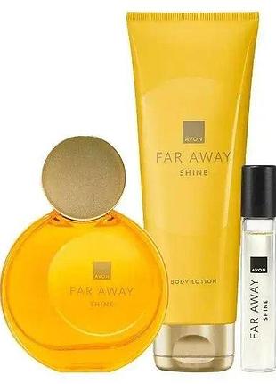 Женский парфюмированный набор 3-в-1 avon far away shine для нее