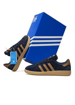 Женские кроссовки adidas bermuda dark navy caramel