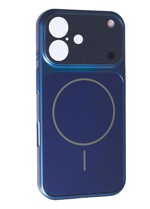 Чехол силиконовый магнитный с магсейф для iphone 16promax silicone iphone 17 style with magsafe navy blue