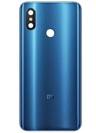 Задняя крышка xiaomi mi8 со стеклом камеры, синяя