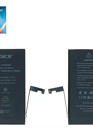 Акумулятор deji для apple iphone 15, 3520mah, збільшена ємність, без помилки, decode