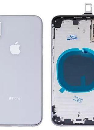 Корпус apple iphone xs с держателем sim карты, с боковыми кнопками, белый