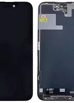 Дисплей apple iphone 14 pro max с сенсором и рамкой, черный (oled)