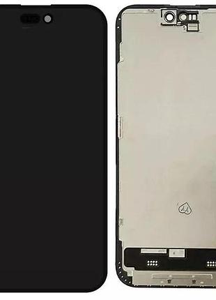 Дисплей apple iphone 15 plus із сенсором і рамкою, чорний, оригінал